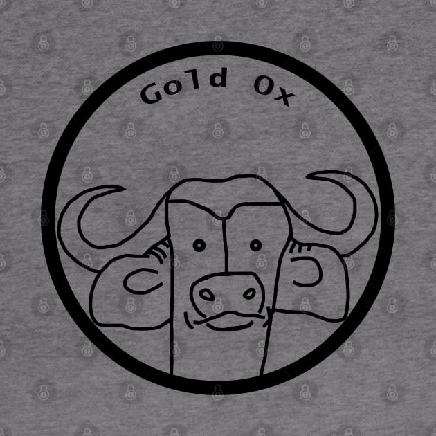 Gold Ox Portrait Outline by ellenhenryart